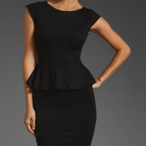 Alice + Olivia Peplum Dress in Black